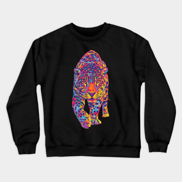 The Rainbow Jaguar Crewneck Sweatshirt by polliadesign